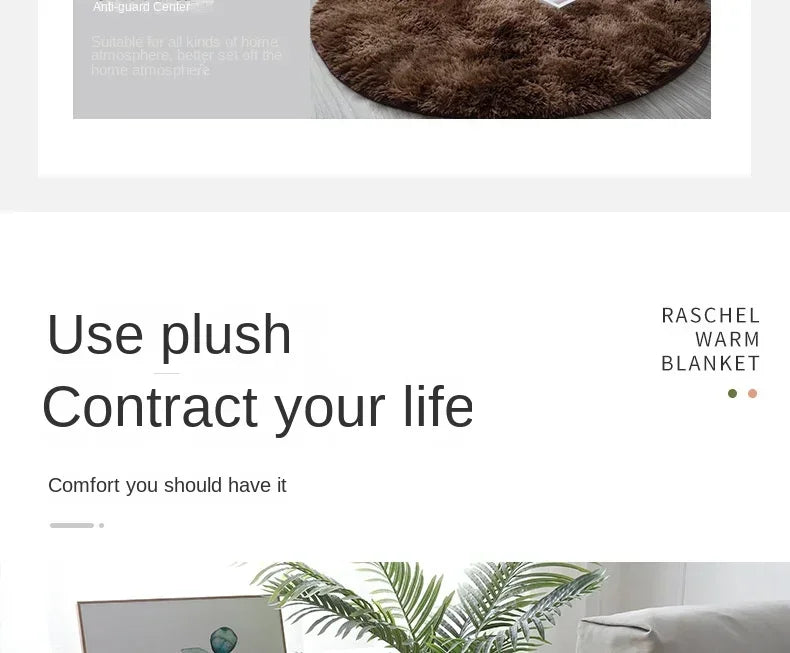 Ultra Soft Plush Round Rug Mat - Fluffy White Carpet for Living Room