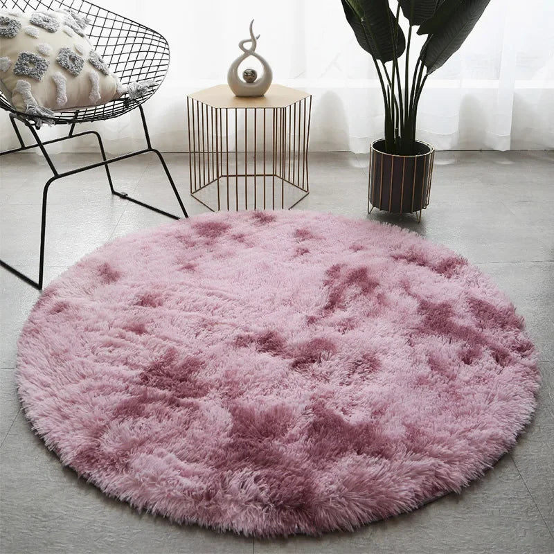 Ultra Soft Plush Round Rug Mat - Fluffy White Carpet for Living Room