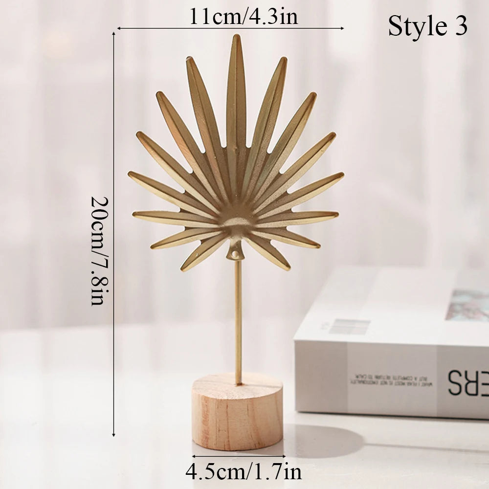 Gold Ginkgo Leaf Crafts Leaves Sculpture Luxury Living Room Decor