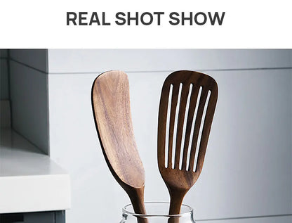 Teak natural wood tableware spoon colander spoon special kitchen tool kit