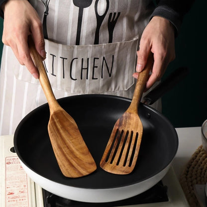 Teak natural wood tableware spoon colander spoon special kitchen tool kit