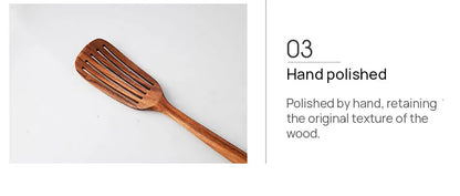 Teak natural wood tableware spoon colander spoon special kitchen tool kit