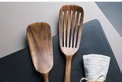 Teak natural wood tableware spoon colander spoon special kitchen tool kit