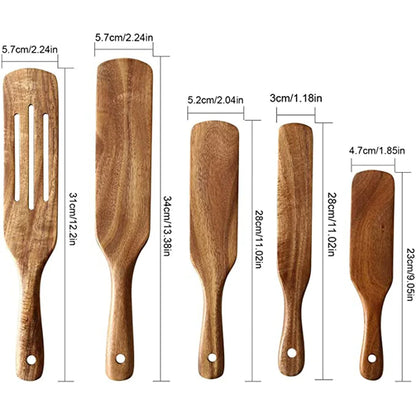 Teak natural wood tableware spoon colander spoon special kitchen tool kit