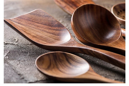 Teak natural wood tableware spoon colander spoon special kitchen tool kit