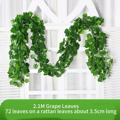Green Ivy Leaf Hanging Vine Artificial Garland Silk Wall Plant Decoration