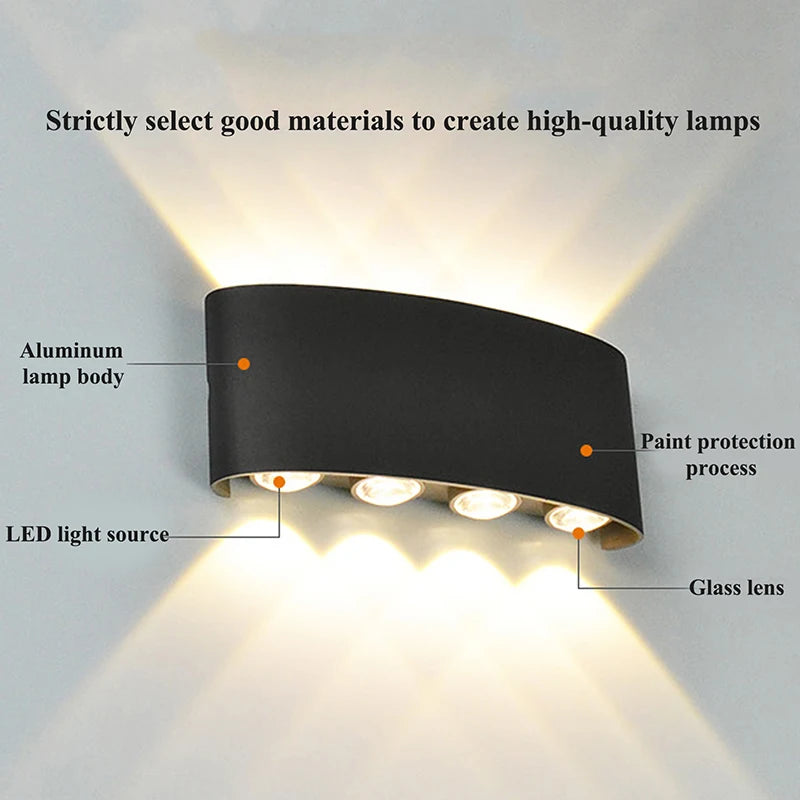 Modern Indoor Outdoor Lamp, White Up Down Wall Mount Lights
