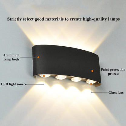 Modern Indoor Outdoor Lamp, White Up Down Wall Mount Lights