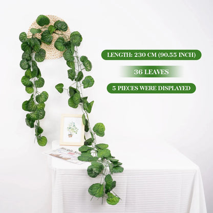 Green Ivy Leaf Hanging Vine Artificial Garland Silk Wall Plant Decoration