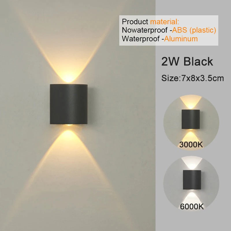 Modern Indoor Outdoor Lamp, White Up Down Wall Mount Lights