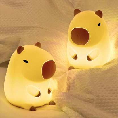 Cute Capybara Night Light Children's Silicone Nightlight Gift USB Rechargeable