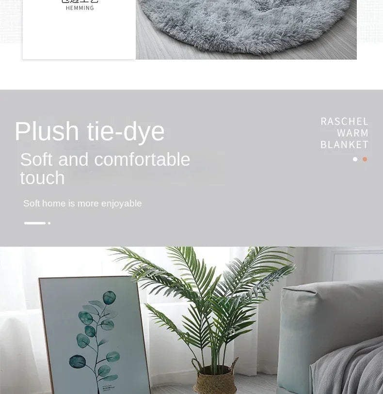 Ultra Soft Plush Round Rug Mat - Fluffy White Carpet for Living Room