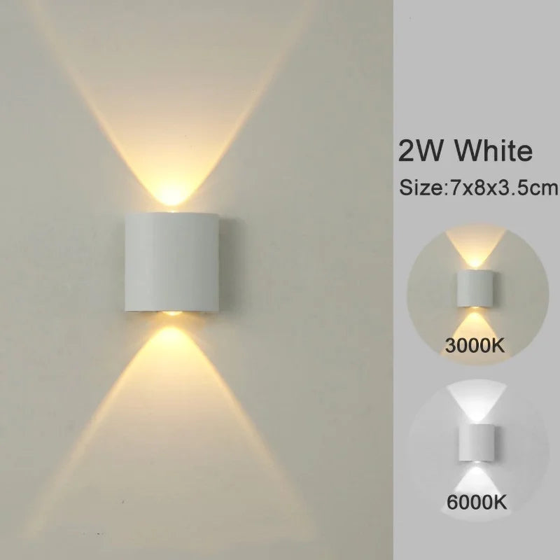 Modern Indoor Outdoor Lamp, White Up Down Wall Mount Lights