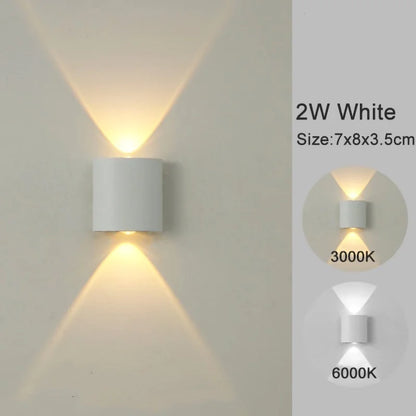 Modern Indoor Outdoor Lamp, White Up Down Wall Mount Lights