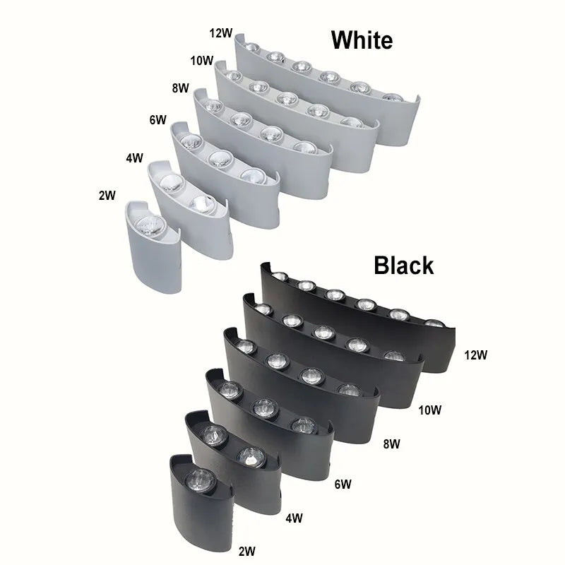 Modern Indoor Outdoor Lamp, White Up Down Wall Mount Lights