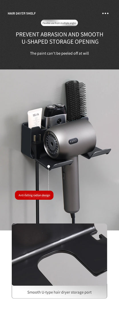 Hair Dryer Holder Wall Dryer Cradle Straightener Stand Hairdryer Organizer Box
