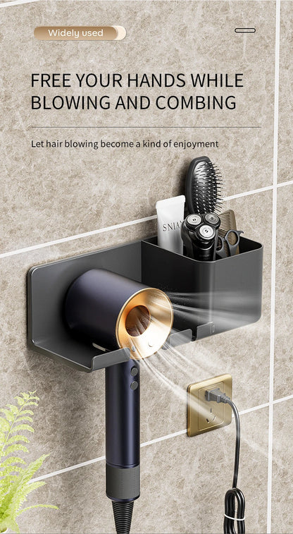 Hair Dryer Holder Wall Dryer Cradle Straightener Stand Hairdryer Organizer Box