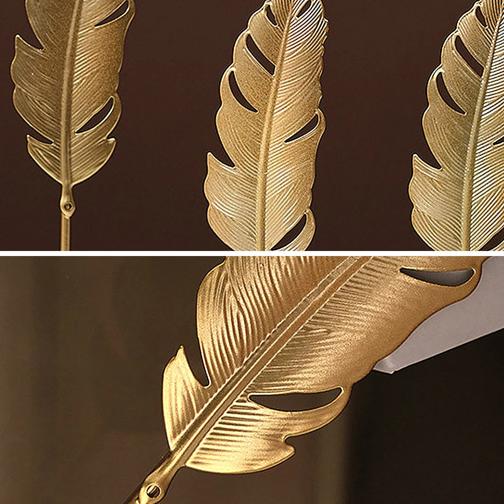 Gold Ginkgo Leaf Crafts Leaves Sculpture Luxury Living Room Decor