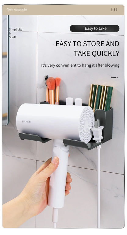 Hair Dryer Holder Wall Dryer Cradle Straightener Stand Hairdryer Organizer Box