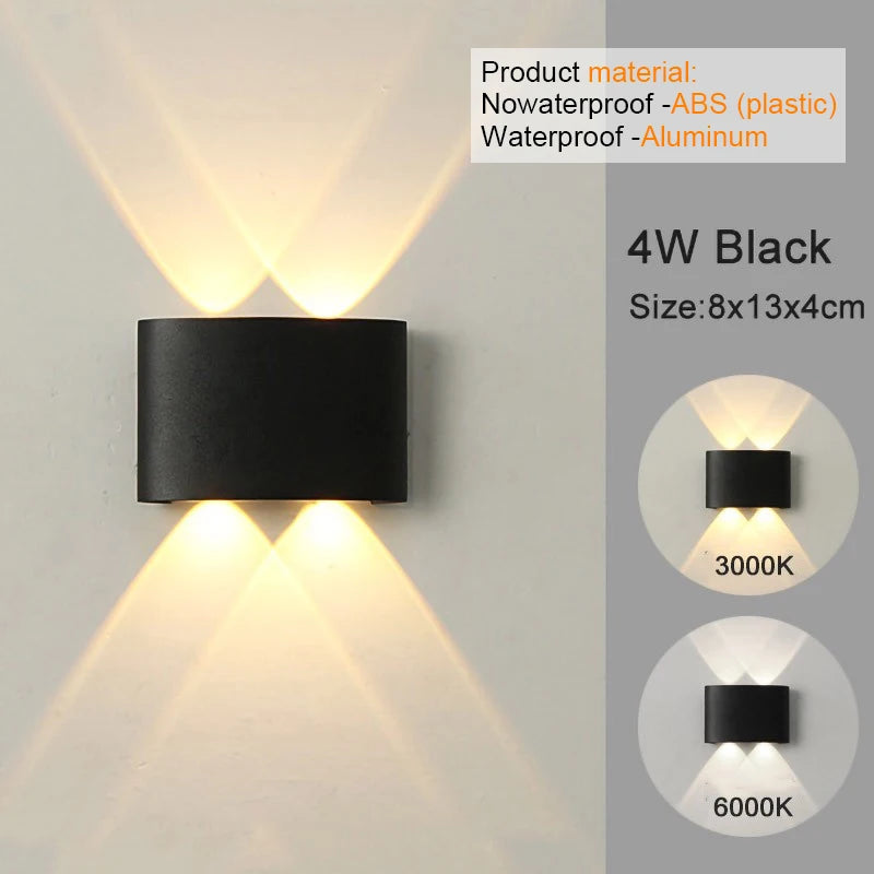 Modern Indoor Outdoor Lamp, White Up Down Wall Mount Lights