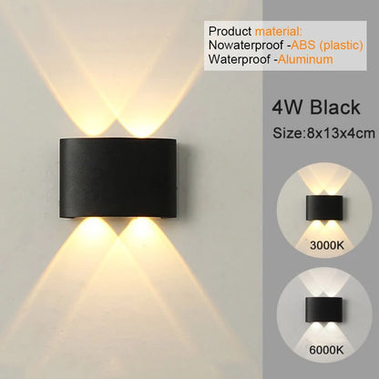 Modern Indoor Outdoor Lamp, White Up Down Wall Mount Lights