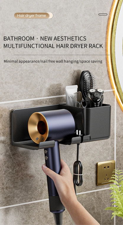 Hair Dryer Holder Wall Dryer Cradle Straightener Stand Hairdryer Organizer Box