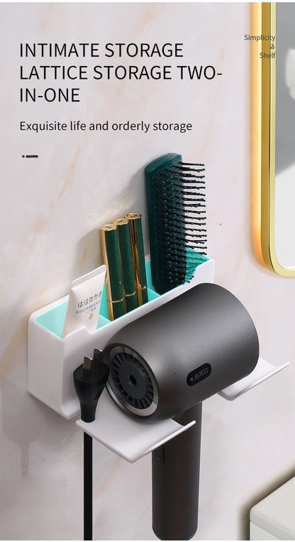 Hair Dryer Holder Wall Dryer Cradle Straightener Stand Hairdryer Organizer Box