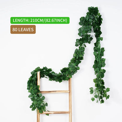 Green Ivy Leaf Hanging Vine Artificial Garland Silk Wall Plant Decoration
