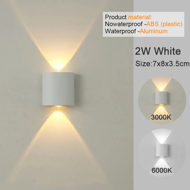 Modern Indoor Outdoor Lamp, White Up Down Wall Mount Lights