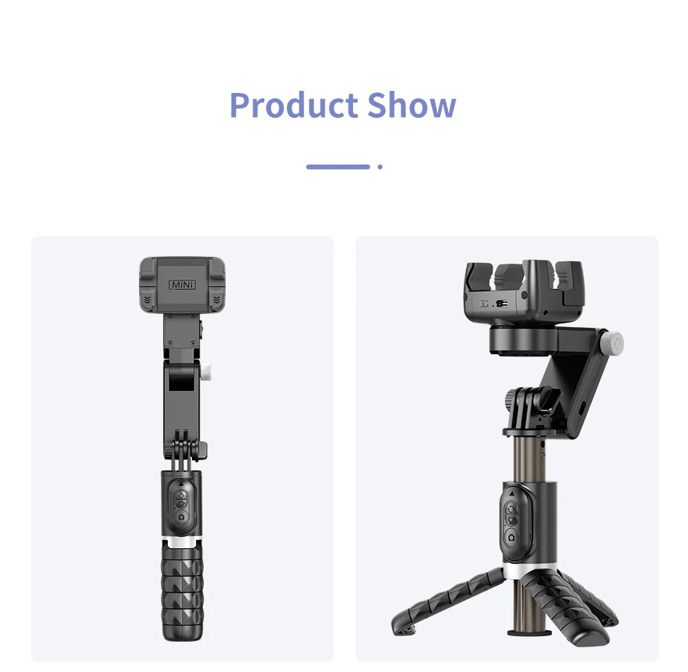 The shooting Mode Gimbal Stabilizer Selfie Stick Tripod with Fill Light