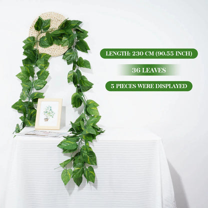 Green Ivy Leaf Hanging Vine Artificial Garland Silk Wall Plant Decoration