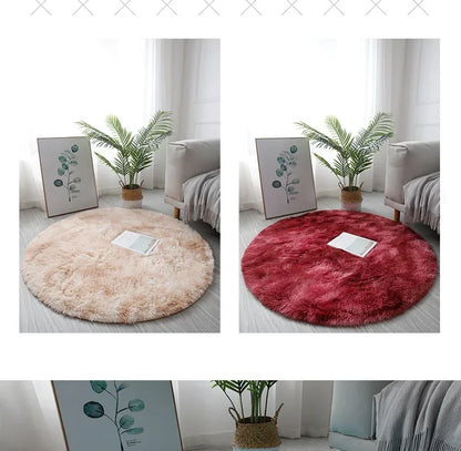 Ultra Soft Plush Round Rug Mat - Fluffy White Carpet for Living Room