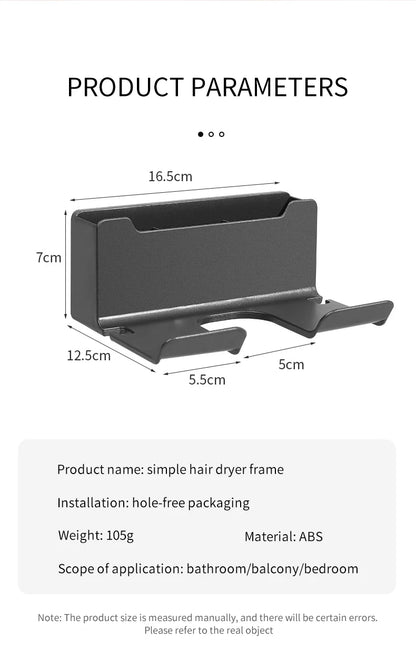 Hair Dryer Holder Wall Dryer Cradle Straightener Stand Hairdryer Organizer Box