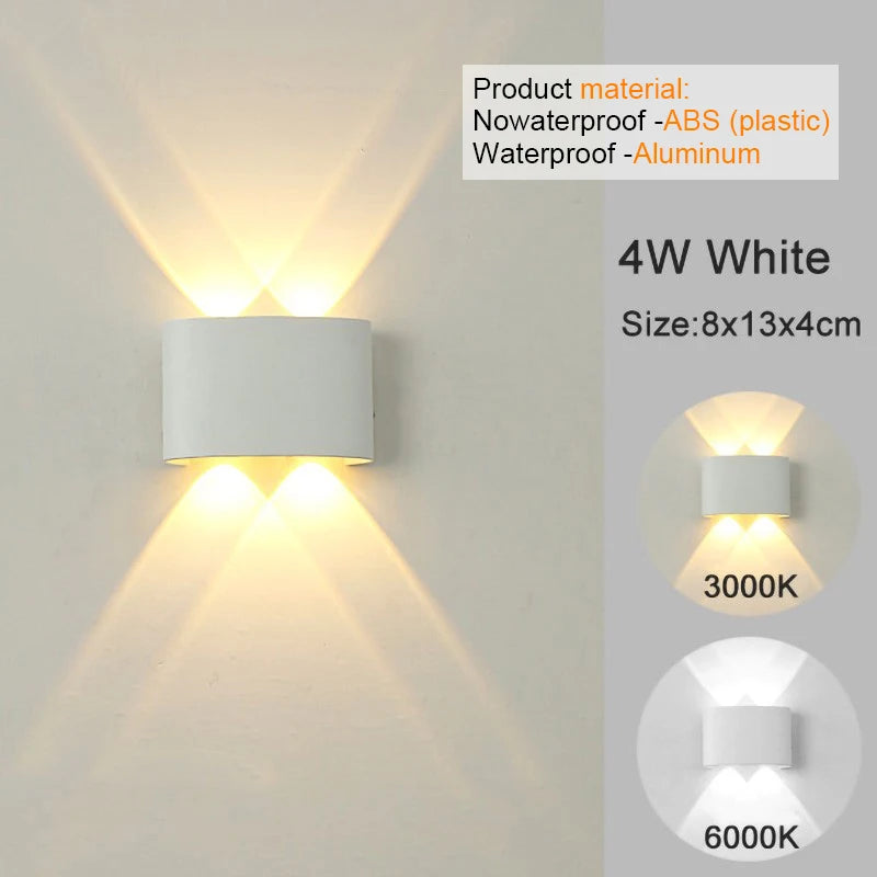 Modern Indoor Outdoor Lamp, White Up Down Wall Mount Lights