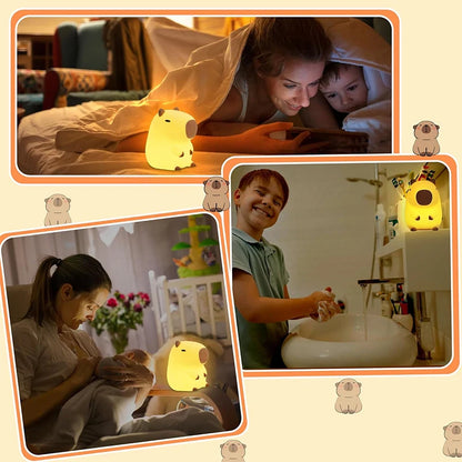 Cute Capybara Night Light Children's Silicone Nightlight Gift USB Rechargeable