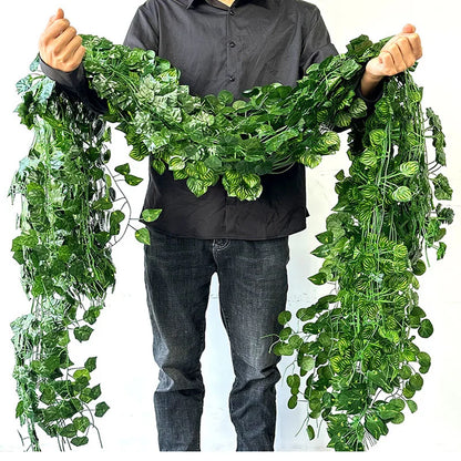 Green Ivy Leaf Hanging Vine Artificial Garland Silk Wall Plant Decoration