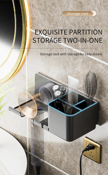 Hair Dryer Holder Wall Dryer Cradle Straightener Stand Hairdryer Organizer Box