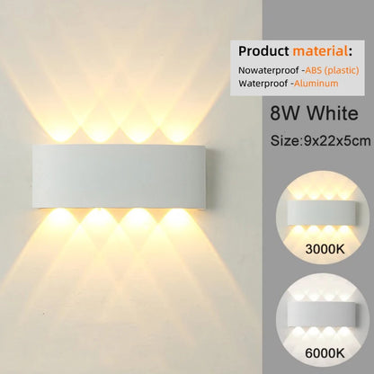 Modern Indoor Outdoor Lamp, White Up Down Wall Mount Lights