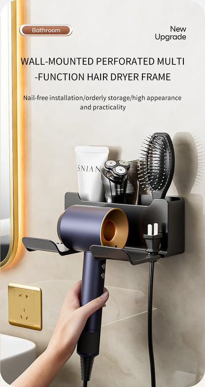 Hair Dryer Holder Wall Dryer Cradle Straightener Stand Hairdryer Organizer Box