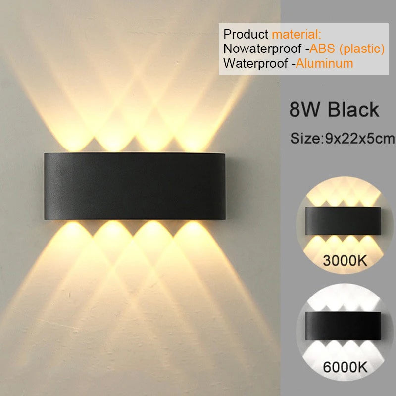 Modern Indoor Outdoor Lamp, White Up Down Wall Mount Lights