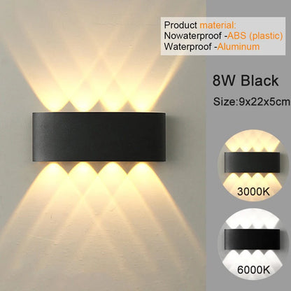 Modern Indoor Outdoor Lamp, White Up Down Wall Mount Lights