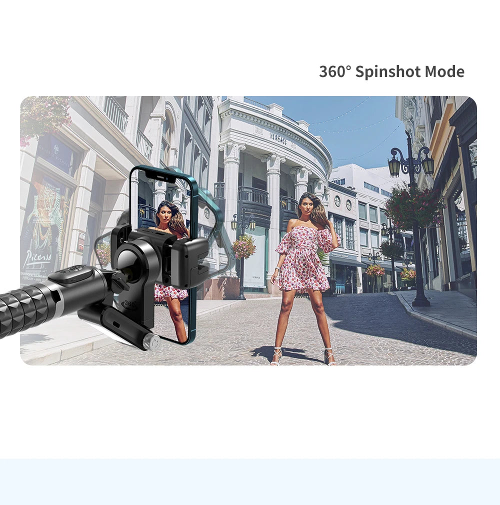The shooting Mode Gimbal Stabilizer Selfie Stick Tripod with Fill Light