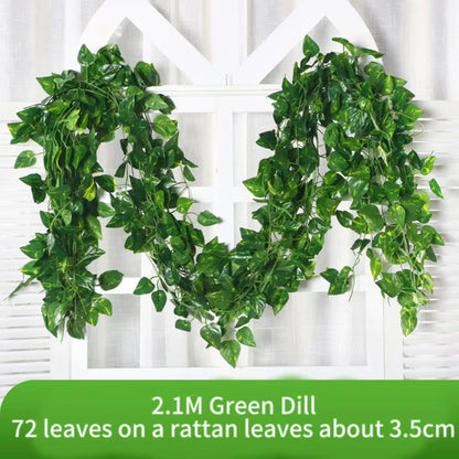 Green Ivy Leaf Hanging Vine Artificial Garland Silk Wall Plant Decoration