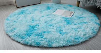 Ultra Soft Plush Round Rug Mat - Fluffy White Carpet for Living Room