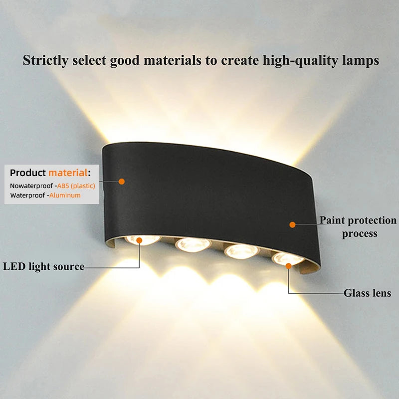 Modern Indoor Outdoor Lamp, White Up Down Wall Mount Lights