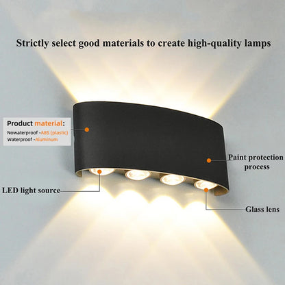 Modern Indoor Outdoor Lamp, White Up Down Wall Mount Lights