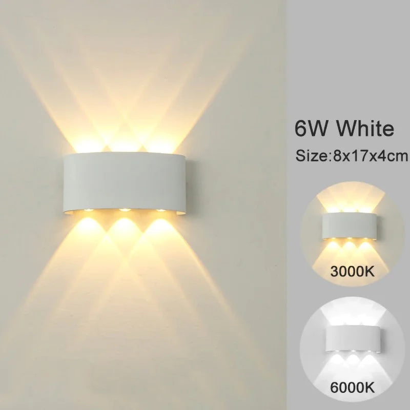 Modern Indoor Outdoor Lamp, White Up Down Wall Mount Lights