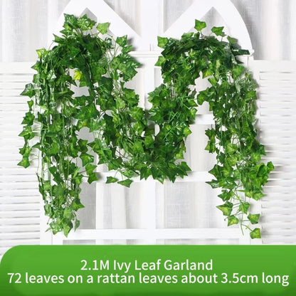 Green Ivy Leaf Hanging Vine Artificial Garland Silk Wall Plant Decoration