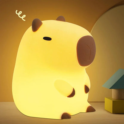 Cute Capybara Night Light Children's Silicone Nightlight Gift USB Rechargeable