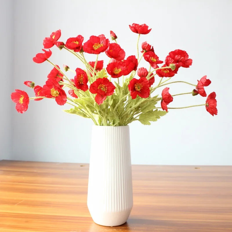 4 Head Artificial Flowers Bouquet Poppy Fake Flowers For Home Decor Garden Party Wedding Decoration Diy Accessories